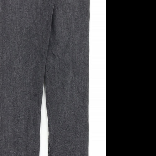 River Island Womens Black Cotton Straight Jeans Size 6 Slim Zip