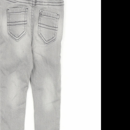 Denim & Co. Baby Grey Cotton Jogger Jeans Size 6-9 Months L50 cm Snap
