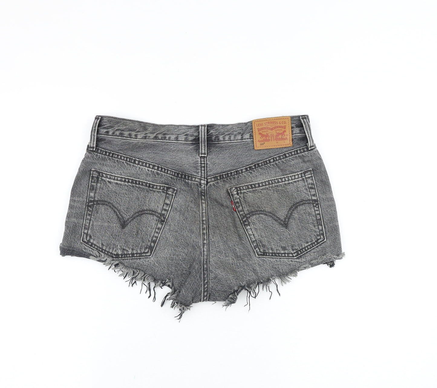 Signature by Levi Strauss & Co. Womens Grey Cotton Cut-Off Shorts Size 32 in Regular Zip