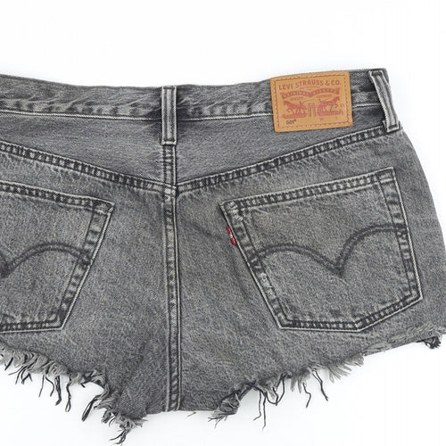 Signature by Levi Strauss & Co. Womens Grey Cotton Cut-Off Shorts Size 32 in Regular Zip