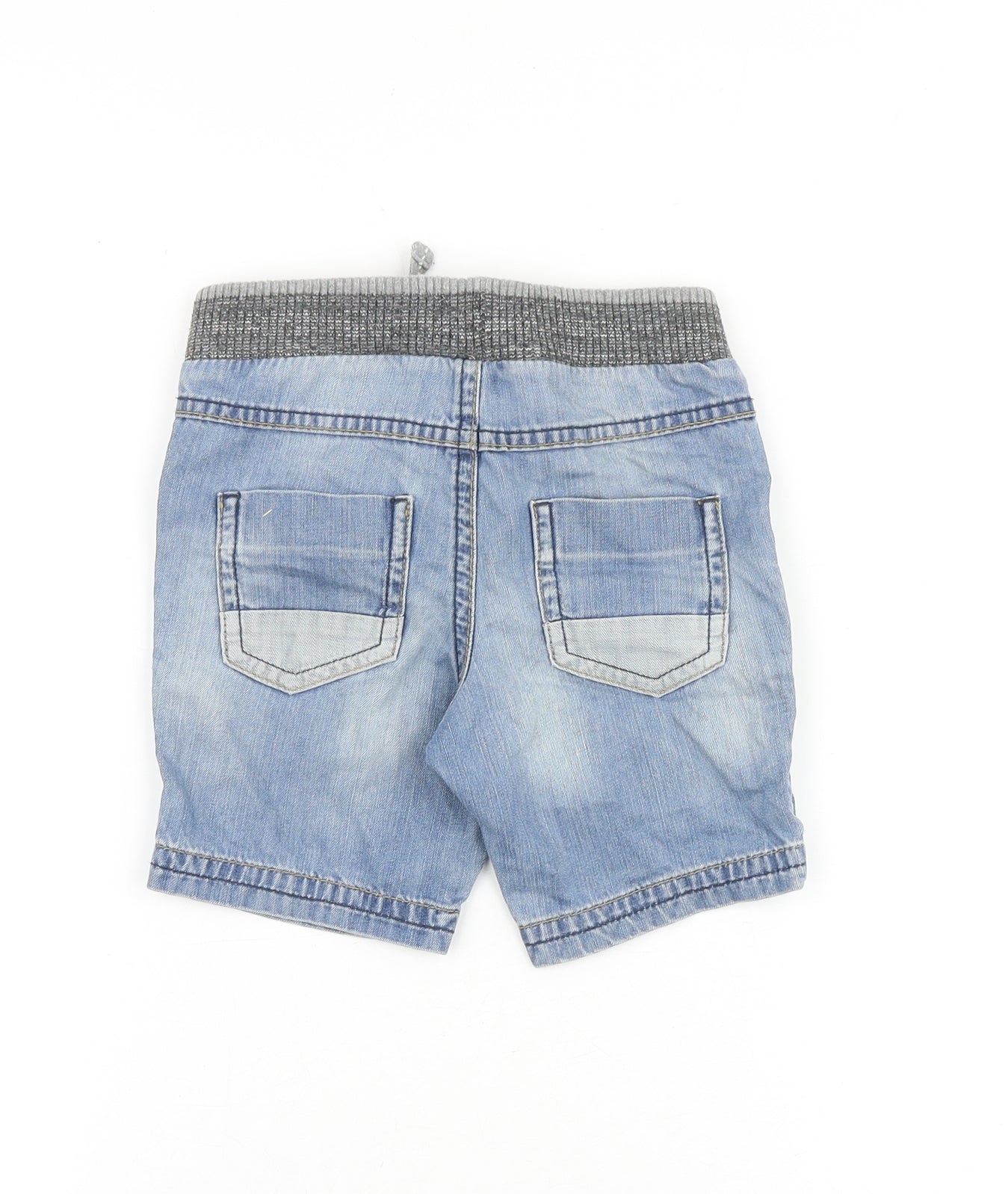 George Boys Blue Cotton Bermuda Shorts Size 3-4 Years Regular Drawstring