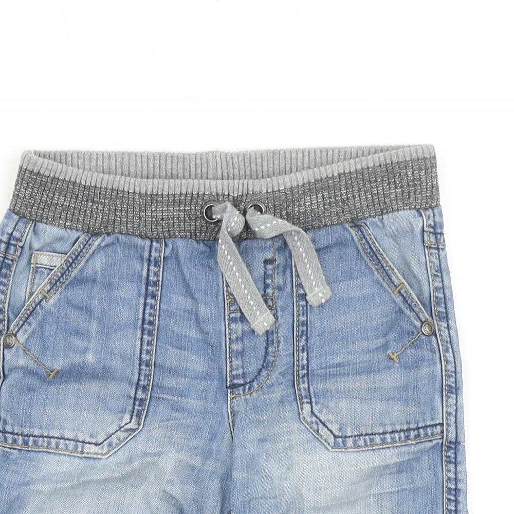 George Boys Blue Cotton Bermuda Shorts Size 3-4 Years Regular Drawstring