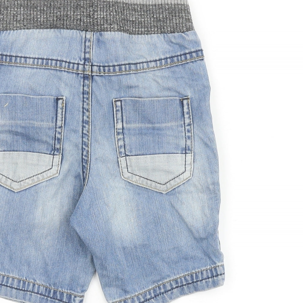 George Boys Blue Cotton Bermuda Shorts Size 3-4 Years Regular Drawstring