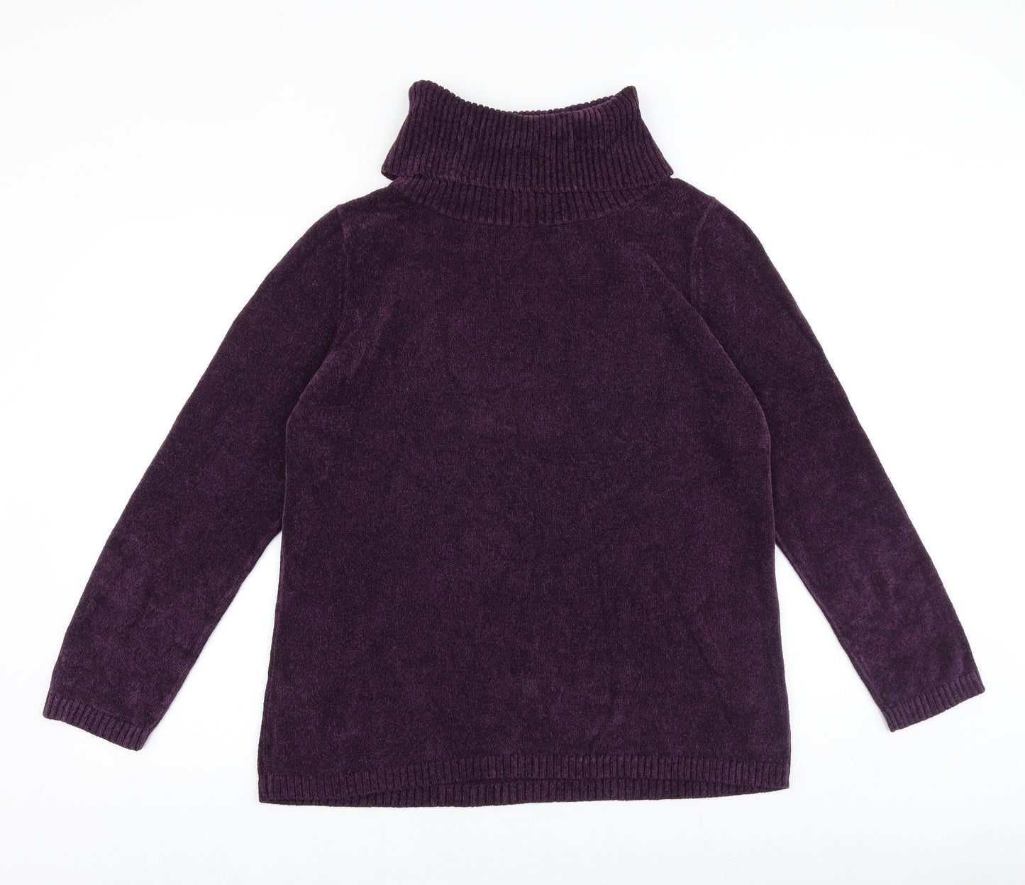 Marks and Spencer Womens Purple Roll Neck Acrylic Pullover Jumper Size 18