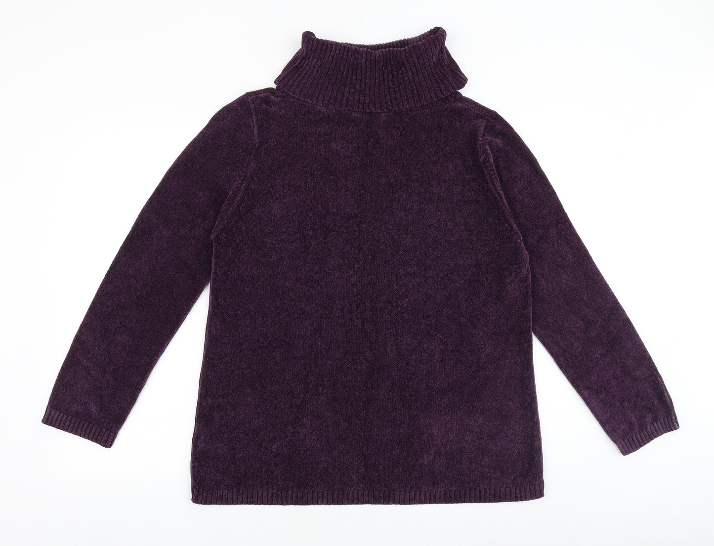 Marks and Spencer Womens Purple Roll Neck Acrylic Pullover Jumper Size 18