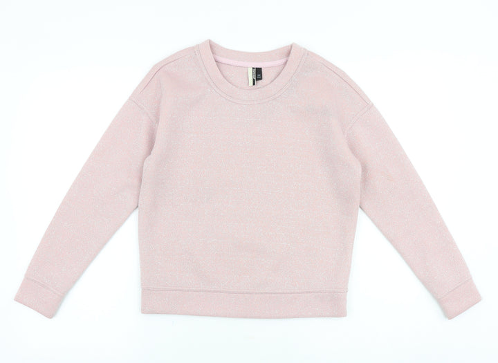 Topshop Womens Pink Polyester Pullover Sweatshirt Size 4 Pullover