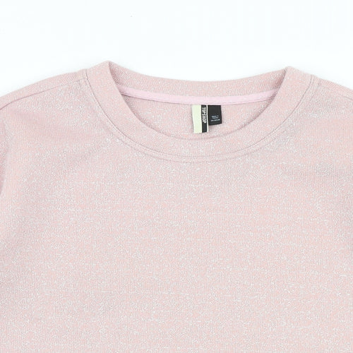 Topshop Womens Pink Polyester Pullover Sweatshirt Size 4 Pullover