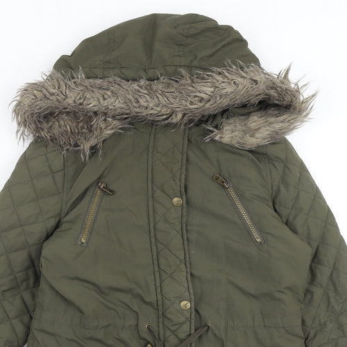 Pineapple Womens Green Quilted Coat Size 6 Zip