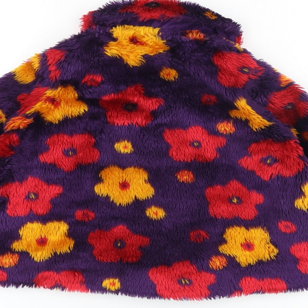 Mackays Baby Purple Floral Basic Jacket Jacket Size 9-12 Months Button