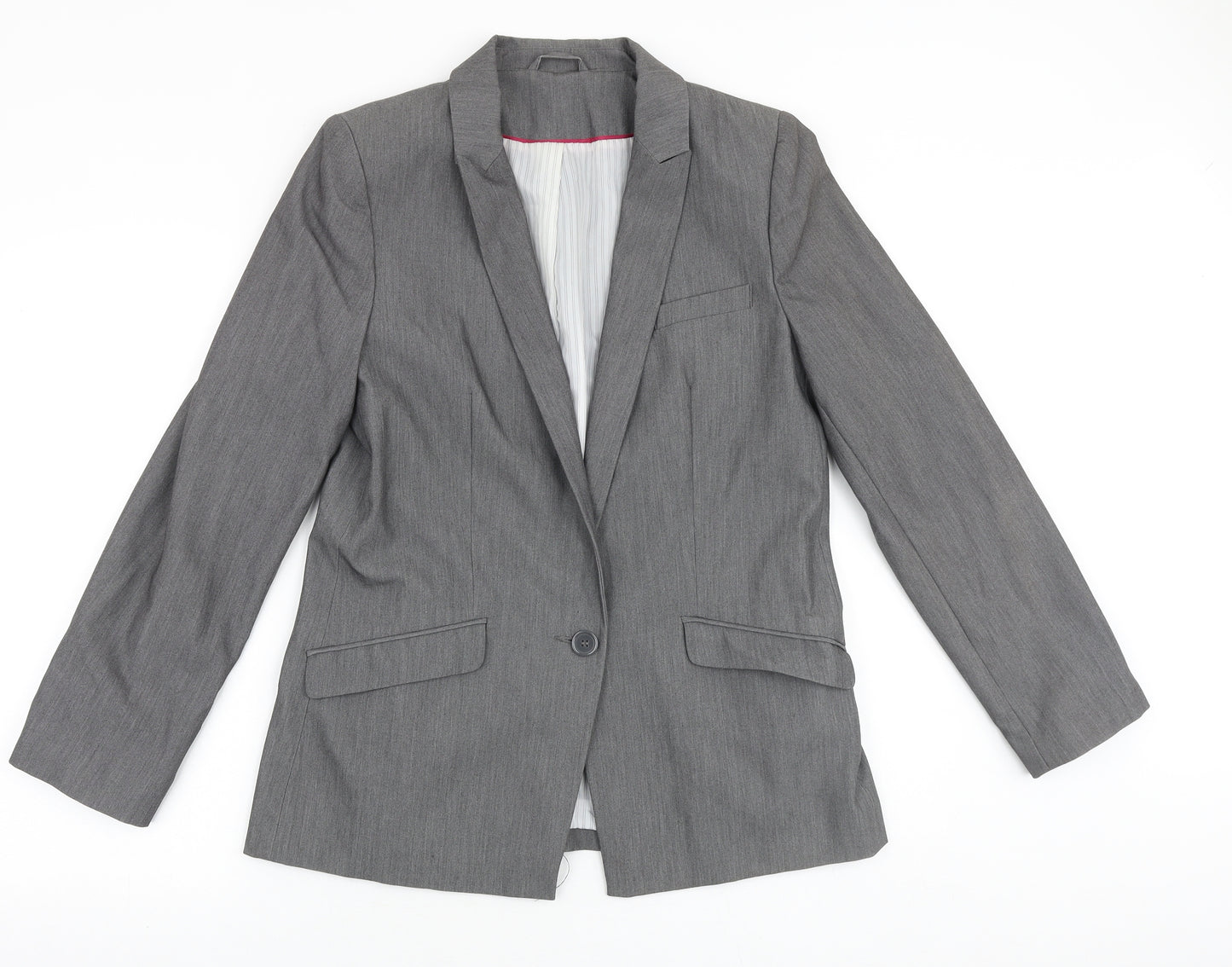 F&F Womens Grey Polyester Jacket Suit Jacket Size 14