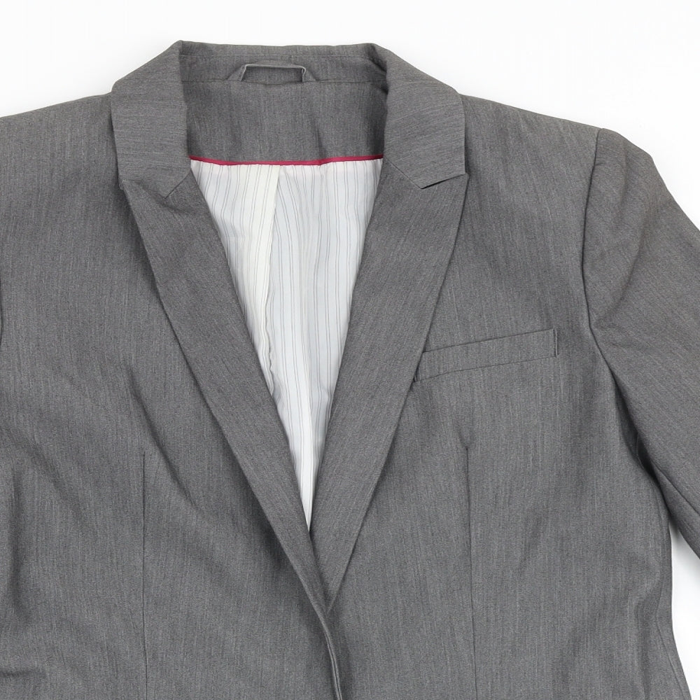 F&F Womens Grey Polyester Jacket Suit Jacket Size 14