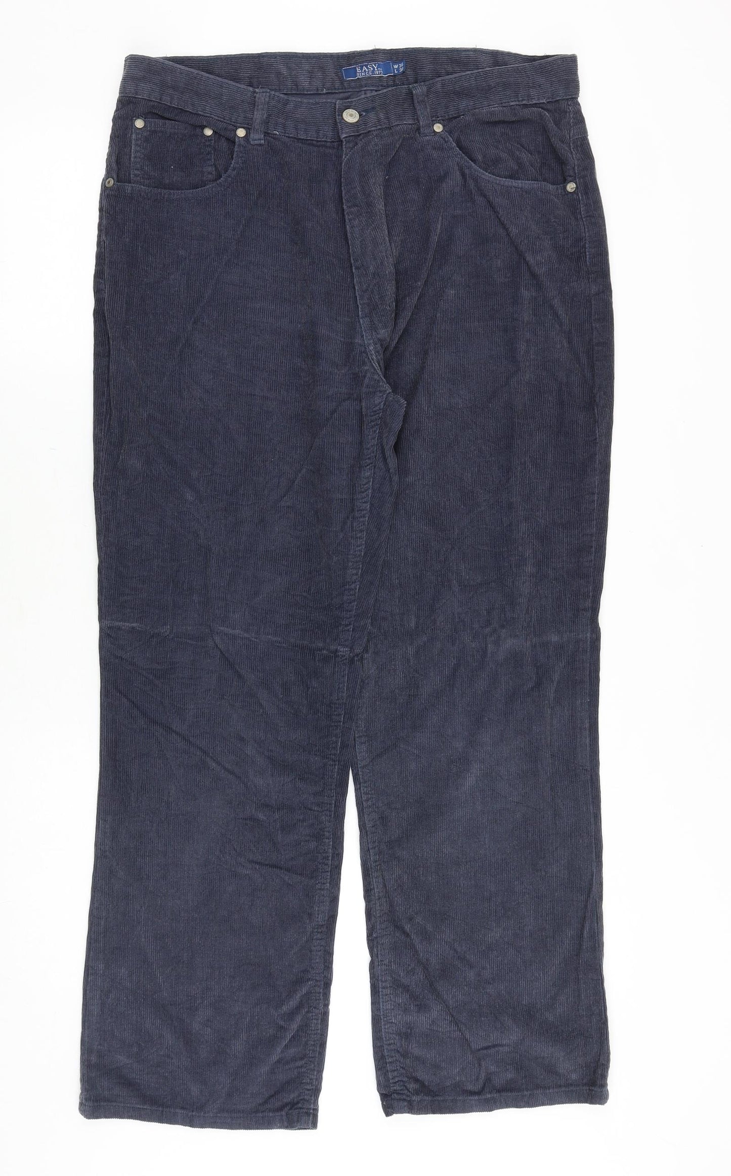 Matalan Mens Blue Cotton Trousers Size 36 in Regular Zip