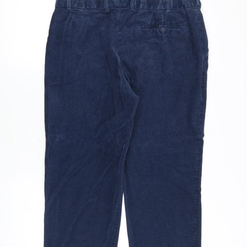 Marks and Spencer Mens Blue Cotton Trousers Size 38 in Regular Zip