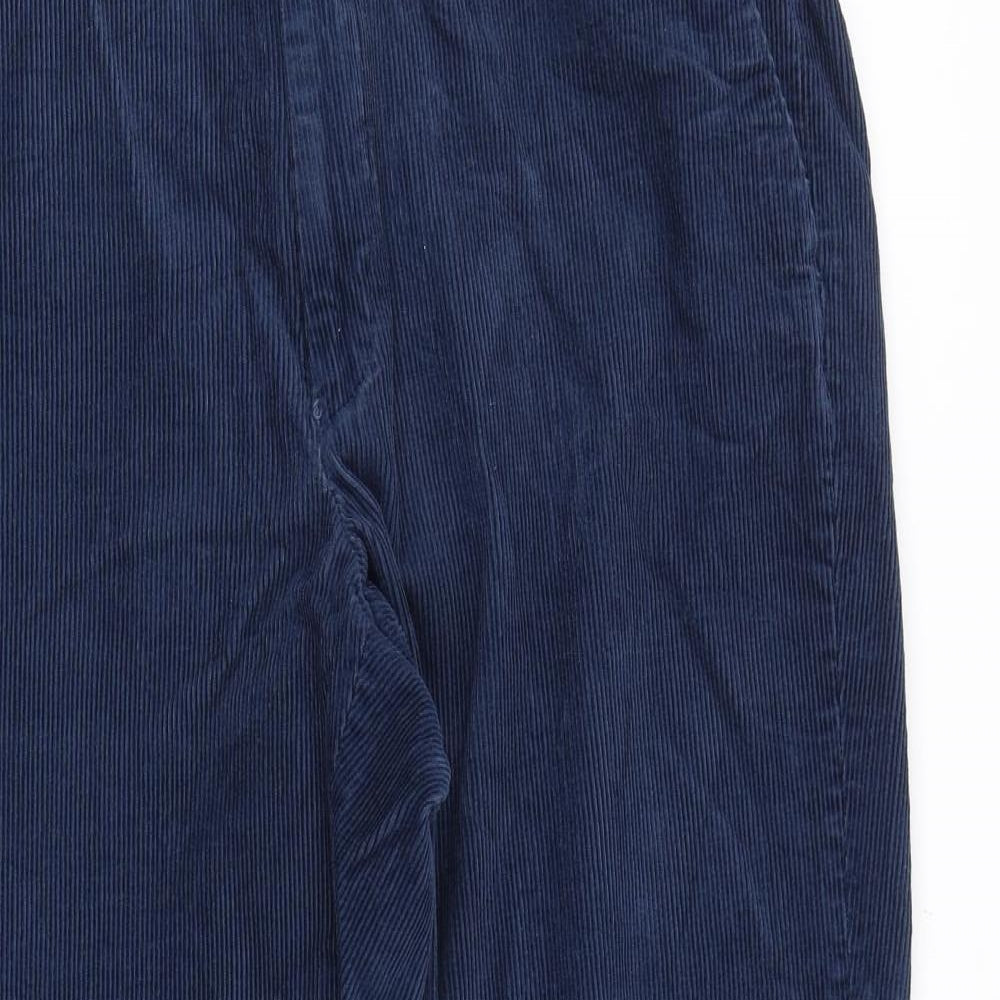 Marks and Spencer Mens Blue Cotton Trousers Size 38 in Regular Zip