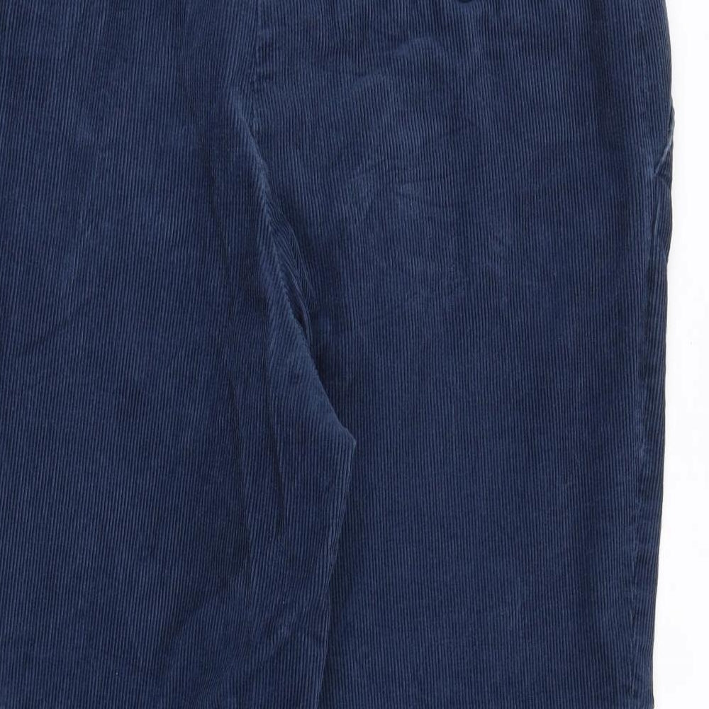 Marks and Spencer Mens Blue Cotton Trousers Size 38 in Regular Zip