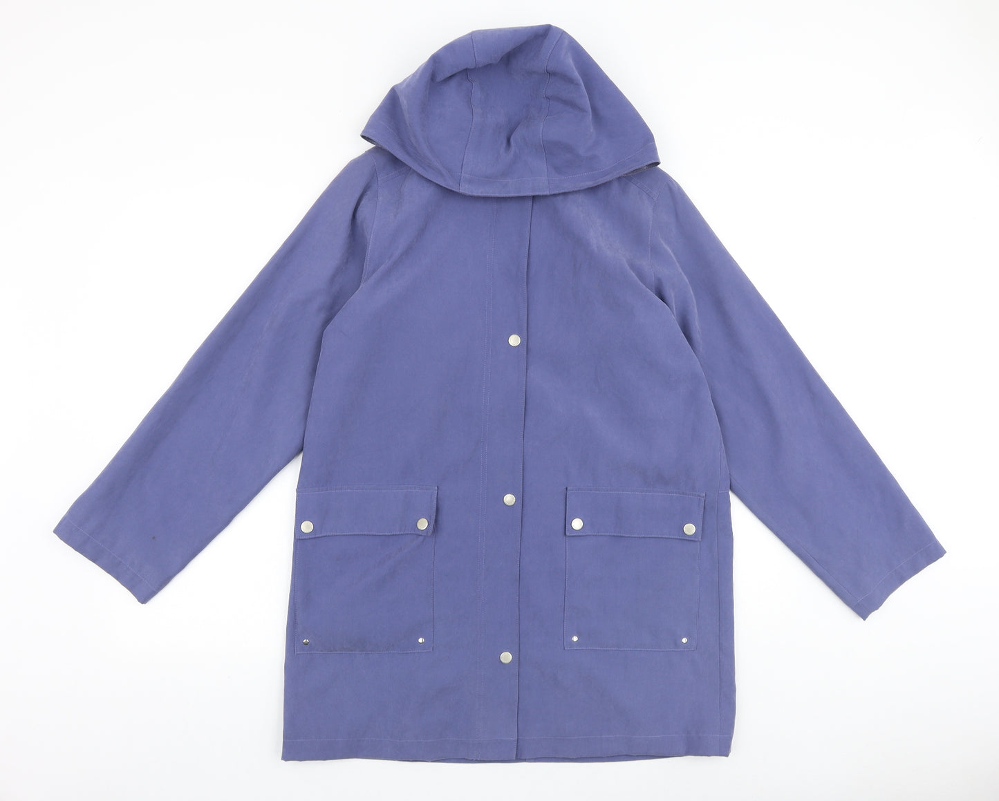 DANNIMAC Womens Purple Pea Coat Coat Size S Snap