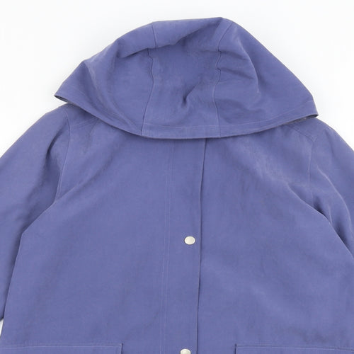 DANNIMAC Womens Purple Pea Coat Coat Size S Snap