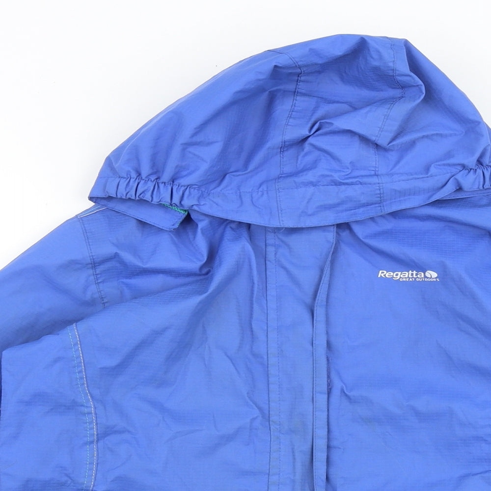 Regatta Girls Blue Windbreaker Jacket Size 11-12 Years Zip