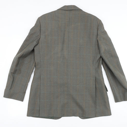 Grendale Mens Brown Plaid Polyester Jacket Suit Jacket Size 38 Regular