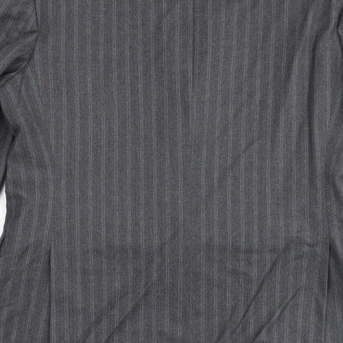 The Label Mens Grey Striped Cotton Jacket Suit Jacket Size 40 Regular