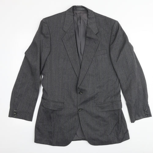The Label Mens Grey Cotton Jacket Suit Jacket Size 40 Big & Tall
