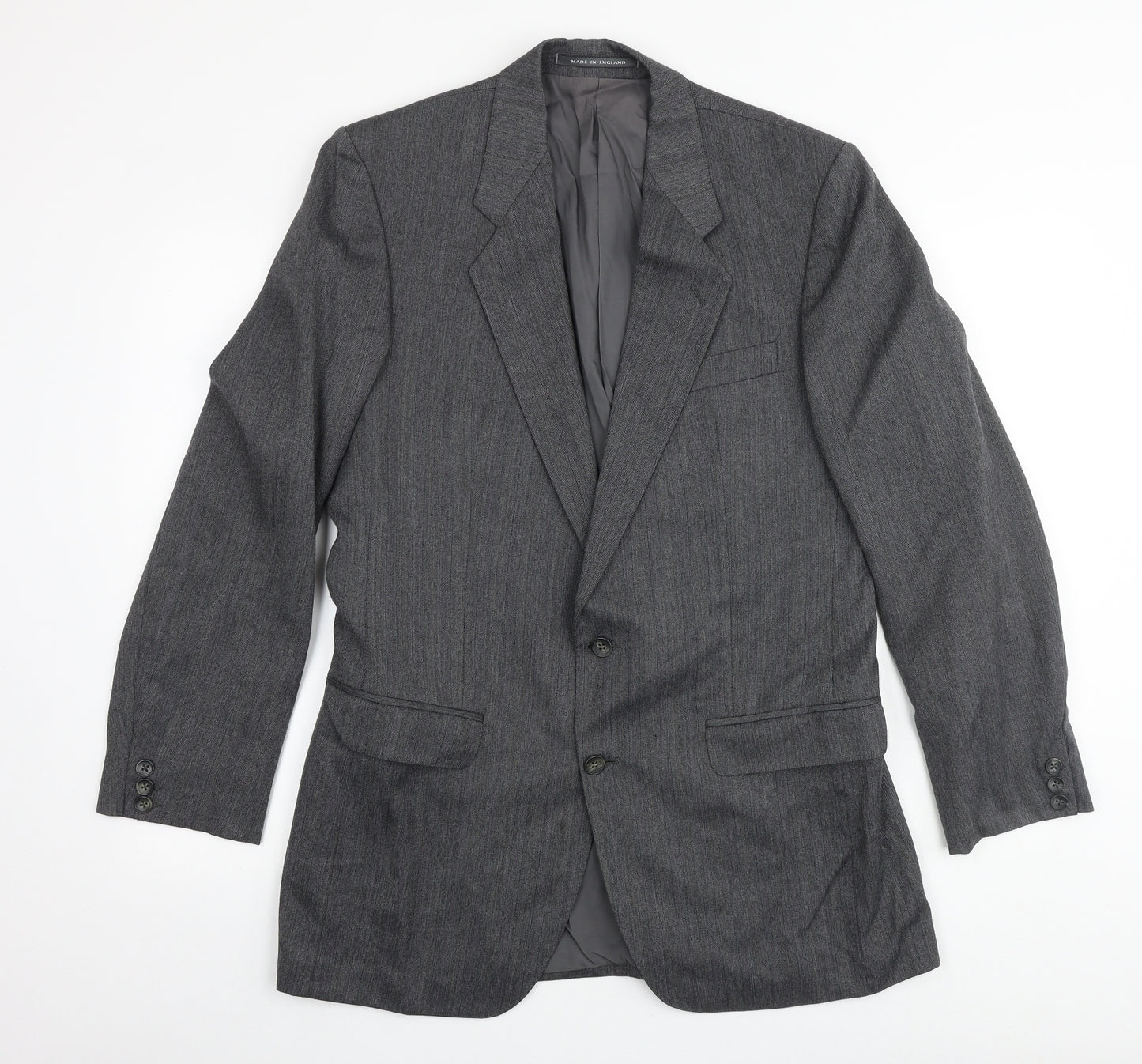 The Label Mens Grey Cotton Jacket Suit Jacket Size 40 Big & Tall