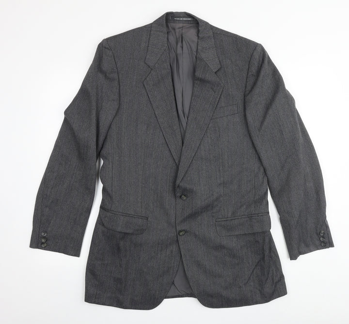 The Label Mens Grey Cotton Jacket Suit Jacket Size 40 Big & Tall