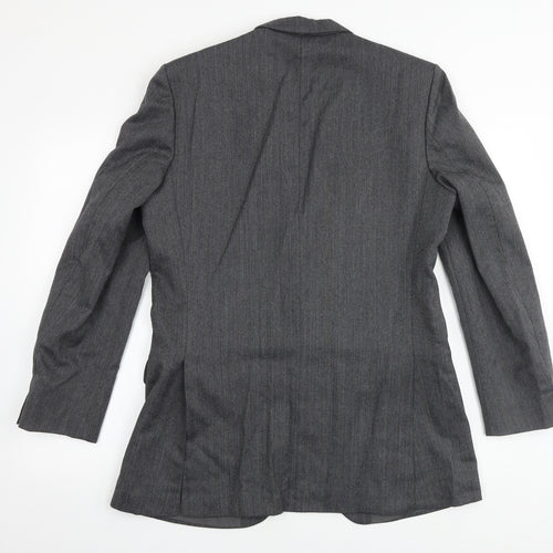 The Label Mens Grey Cotton Jacket Suit Jacket Size 40 Big & Tall