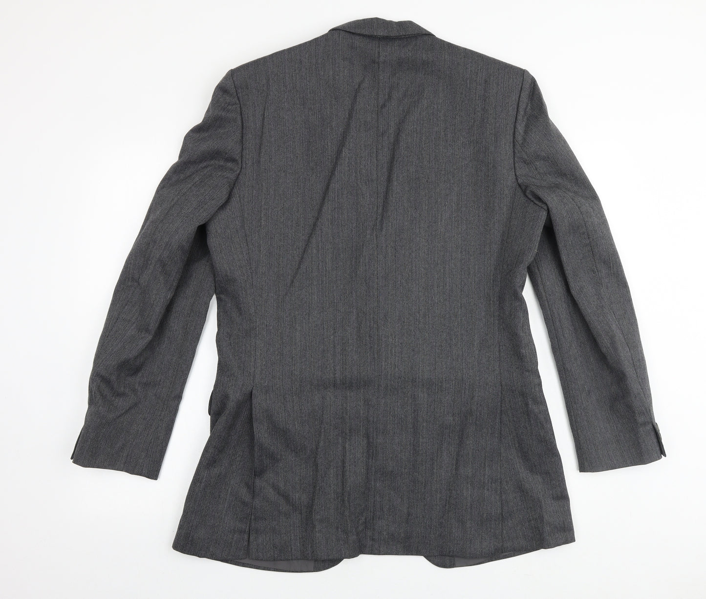 The Label Mens Grey Cotton Jacket Suit Jacket Size 40 Big & Tall