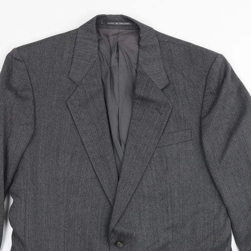 The Label Mens Grey Cotton Jacket Suit Jacket Size 40 Big & Tall