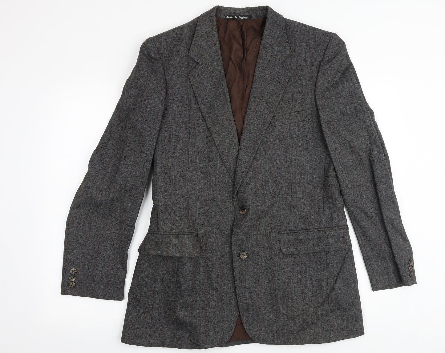 Chatsworth Mens Grey Polyester Jacket Suit Jacket Size 40 Regular