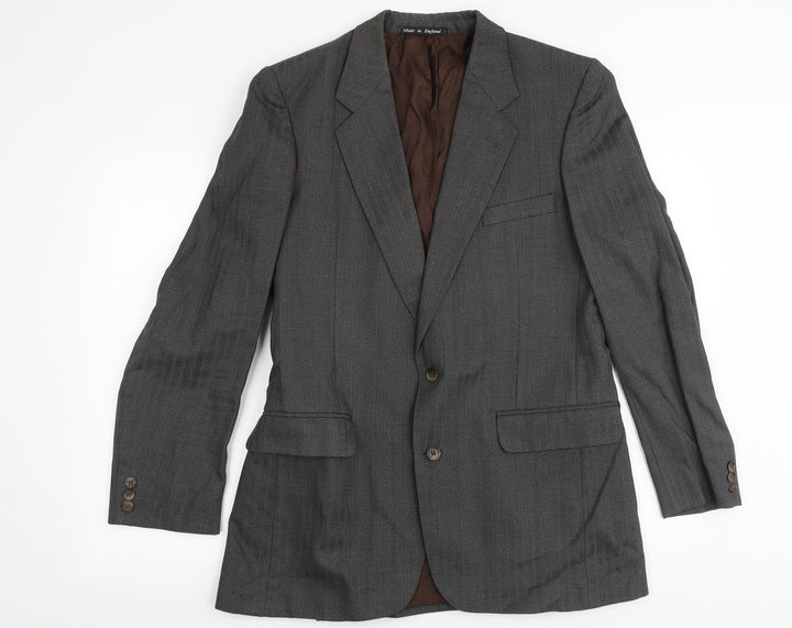 Chatsworth Mens Grey Polyester Jacket Suit Jacket Size 40 Regular