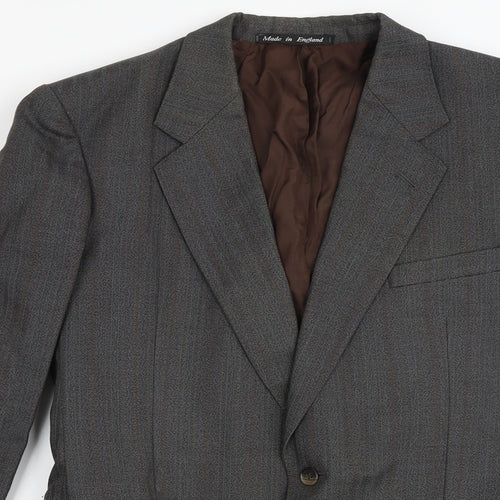 Chatsworth Mens Grey Polyester Jacket Suit Jacket Size 40 Regular