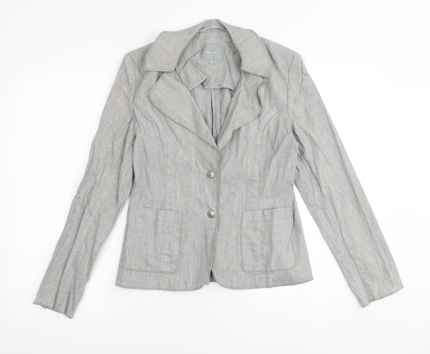 Marks and Spencer Womens Grey Jacket Blazer Size 12 Button
