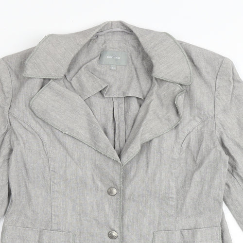 Marks and Spencer Womens Grey Jacket Blazer Size 12 Button