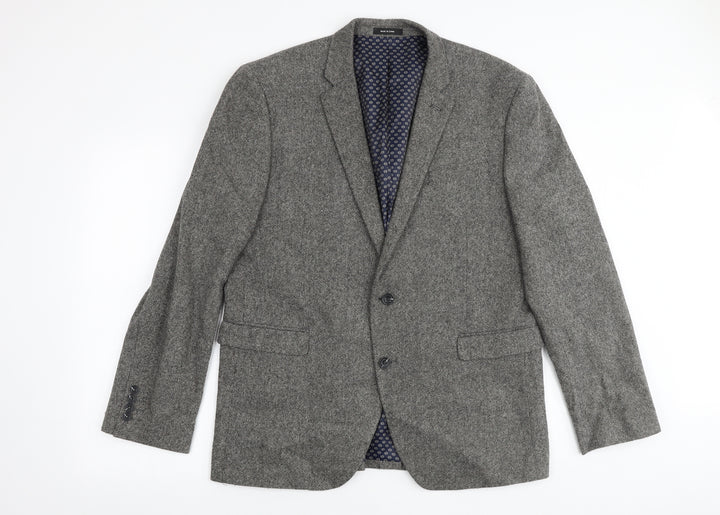 Cedar Wood State Mens Grey Wool Jacket Suit Jacket Size L Regular