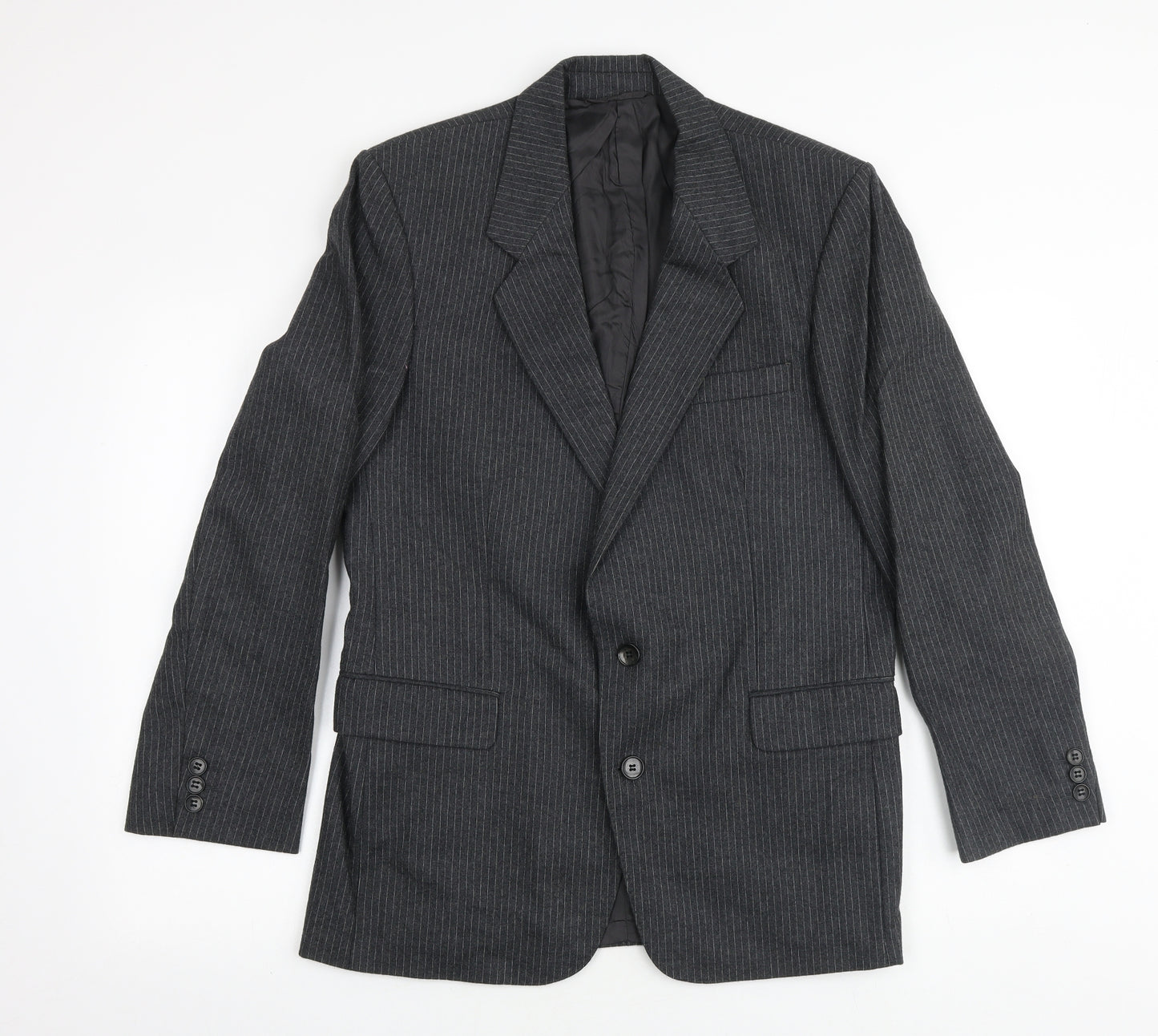 Anthony Loretto Mens Grey Striped Wool Jacket Suit Jacket Size 40 Regular