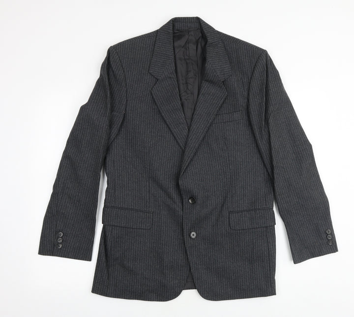 Anthony Loretto Mens Grey Striped Wool Jacket Suit Jacket Size 40 Regular