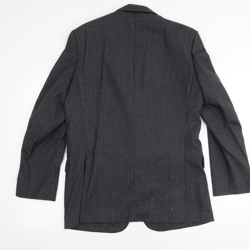 Anthony Loretto Mens Grey Striped Wool Jacket Suit Jacket Size 40 Regular