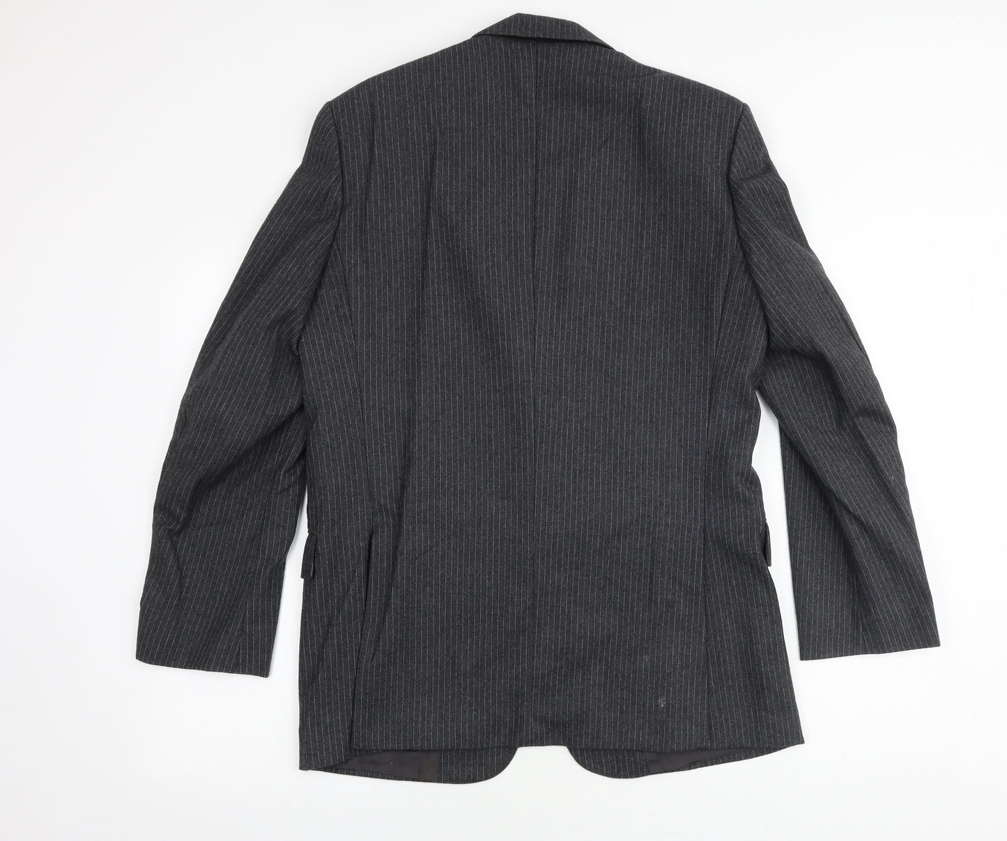 Anthony Loretto Mens Grey Striped Wool Jacket Suit Jacket Size 40 Regular