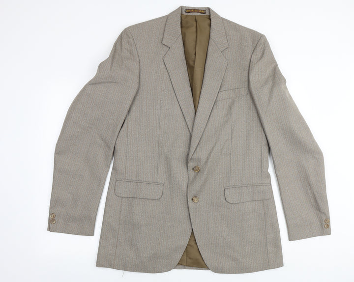 Hepsworth Mens Beige Striped Wool Jacket Suit Jacket Size 38 Regular