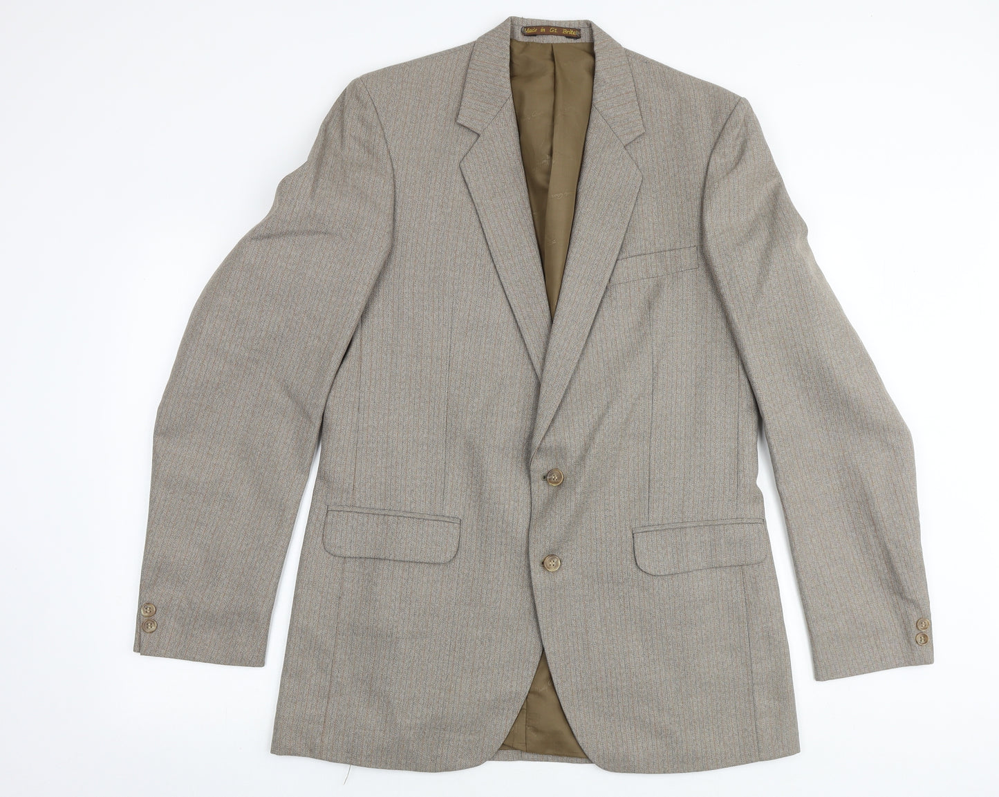 Hepsworth Mens Beige Striped Wool Jacket Suit Jacket Size 38 Regular
