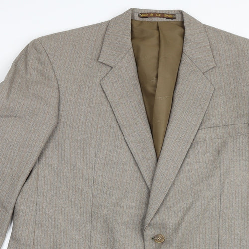 Hepsworth Mens Beige Striped Wool Jacket Suit Jacket Size 38 Regular