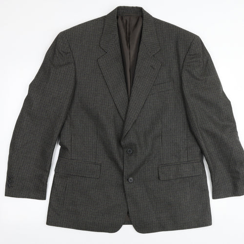 Kilmaine Mens Grey Geometric Wool Jacket Blazer Size 42 Regular
