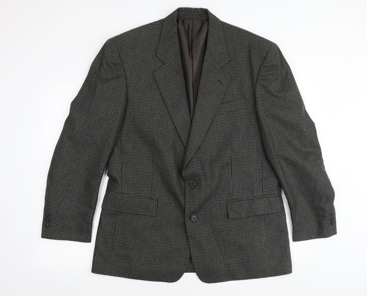 Kilmaine Mens Grey Geometric Wool Jacket Blazer Size 42 Regular