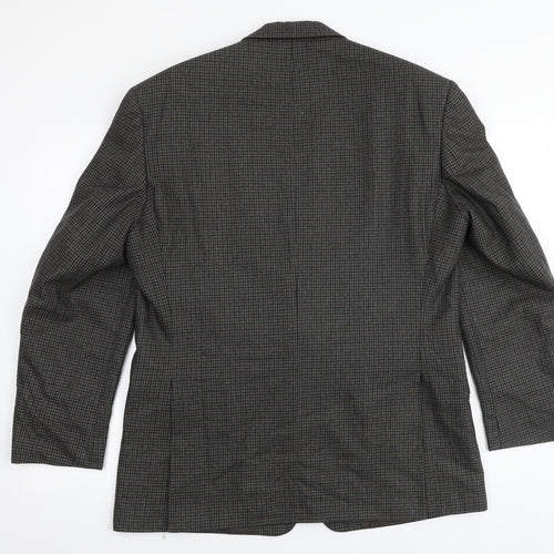 Kilmaine Mens Grey Geometric Wool Jacket Blazer Size 42 Regular