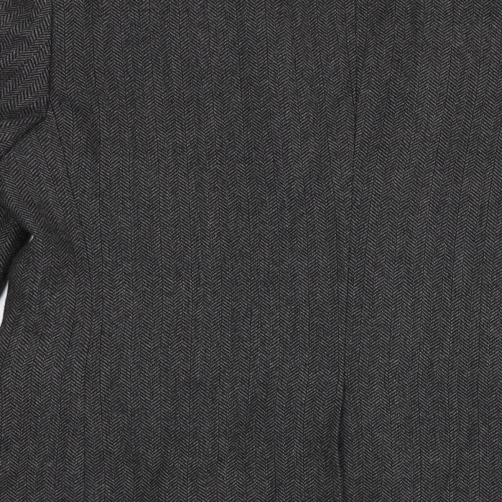 Boston Crew Mens Grey Herringbone Nylon Jacket Blazer Size 40 Regular