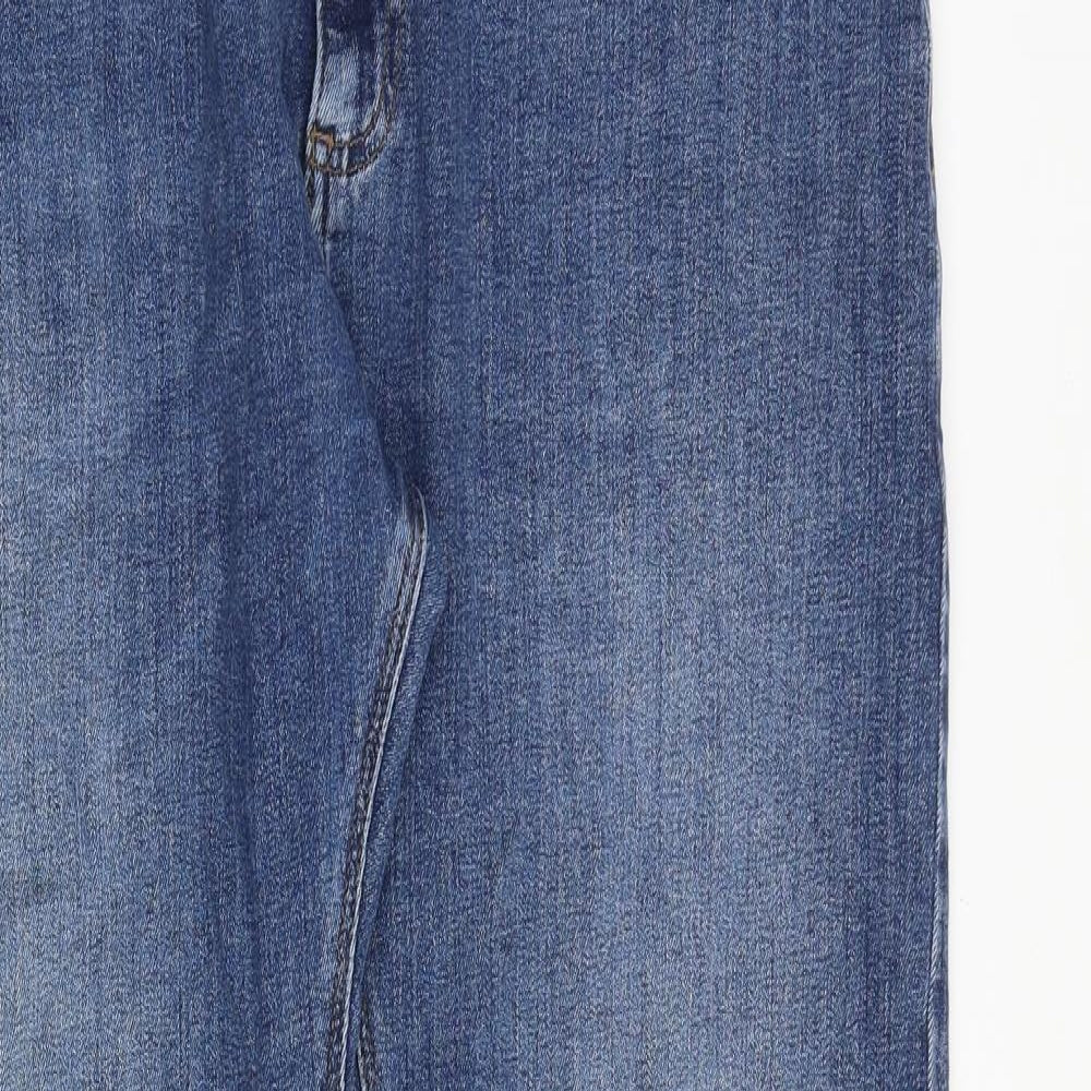 Marks and Spencer Mens Blue Cotton Straight Jeans Size 36 in Regular Zip
