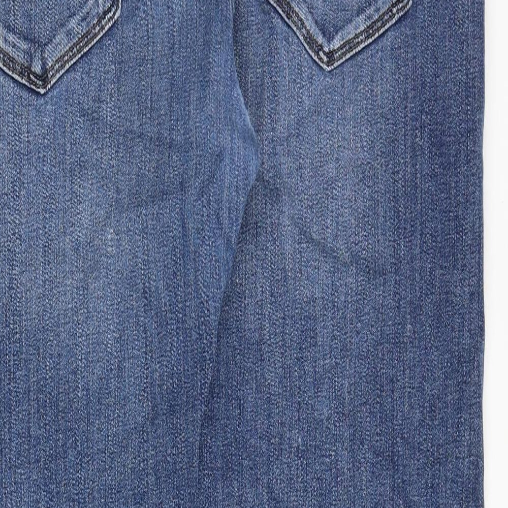 Marks and Spencer Mens Blue Cotton Straight Jeans Size 36 in Regular Zip