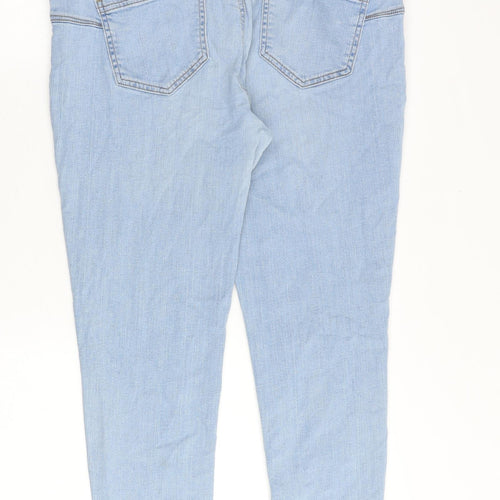 F&F Womens Blue Cotton Tapered Jeans Size 34 in Regular Zip